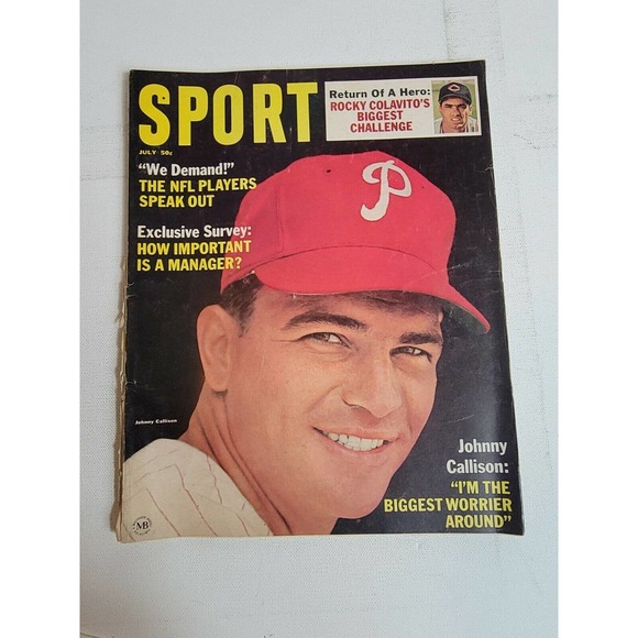 Vintage 1960s Sport Magazine Philadelphia Phillies Johnny Callison NFL 1965 VTG - Picture 1 of 5